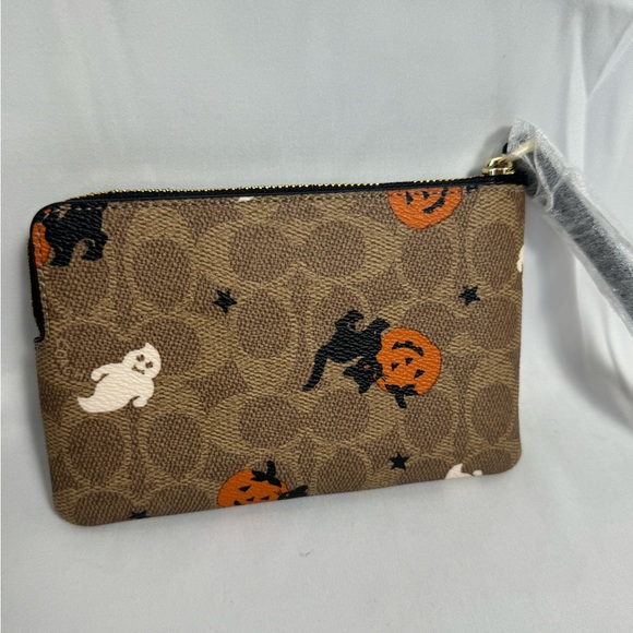 Coach 2024 Halloween Corner Zip Wristlet in Signature Canvas - Picture 4 of 6
